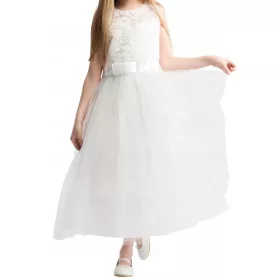    Елегантна рокля Маргарет за момиче, бяла, 140/146