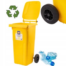   ЖЪЛТА КОША ЗА БОКЛУК 120Л ЗА СЕГРЕГАЦИЯ НА ОТПАДЪЦИТЕ В ПЛАСТМАСОВИ МЕТАЛНИ КОНТЕЙНЕРИ