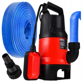    Потопяема помпа Heidmann 1600 W 8000 l/h + маркуч Mar-pol 20 mx 26 mm