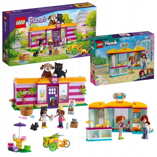  LEGO Friends 41699 Shelter Cafe + LEGO Friends 42608 Магазин за модни аксесоари
