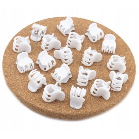    Щипки за коса, жаби, 1,3 см, 20 броя, бели