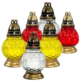   Комплект от 6 броя традиционни стъклени паметни свещи