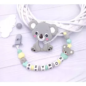    Поименна панделка за залъгалка, силикон + гризалка (за момче), КРЕСКИ