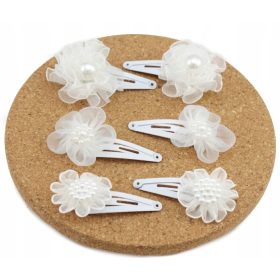    Копчета за ръкавели Комплект цветни копчета за ръкавели за момичета, 6 части, бели