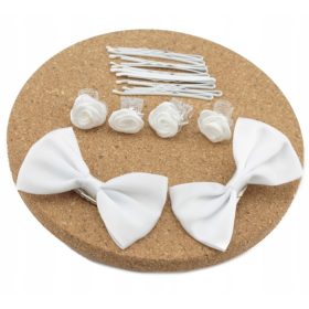    Щипки Комплект декорации за коса за момичета 16 части БЕЛИ