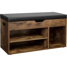    Шкаф за обувки Songmics със седалка 80 x 44 x 30 см кафяви нюанси