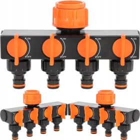    4 ПЪТЕН ГРАДИНСКИ РАЗПРЕДЕЛИТЕЛ ЗА ВОДА НА ЛЕНТА ЗА ГРАДИНСКИ МАРКУЧ С ВЕНТИЛИ