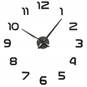    Handloteka черен, сребрист стенен часовник, 130см