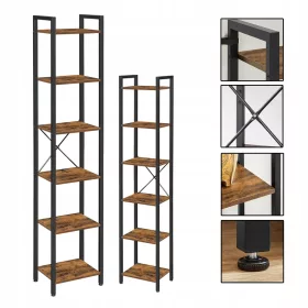    Top Art Индустриален рафт 40,22 см x 188 см x 30,12 см нюанси на кафяво