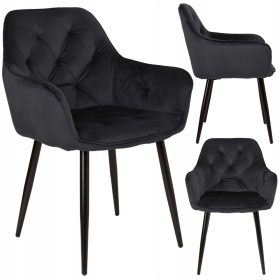  eHokery стол, черно кадифе, 1 бр.