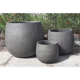    Саксия за цветя 40 см х 40 х 33 см диаметър 40 см светъл цимент антрацит, бяло, тъмно сиво, графит