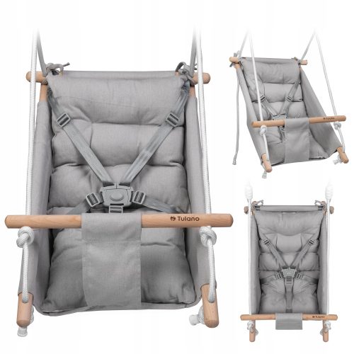  Люлка Rocker Cradle Swing за деца TULANO Hop 40 Сиво-Бяло