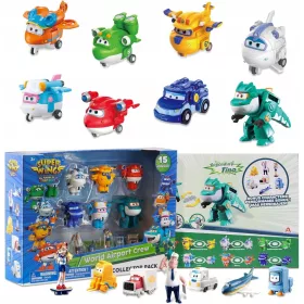    Super Wings Transformer Toys 2", играчка самолет, мини екшън фигурки за