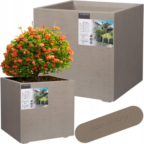  Саксия Deroma 39 см x 39 x 39 см, пластмаса, нюанси на кафяво и бежово