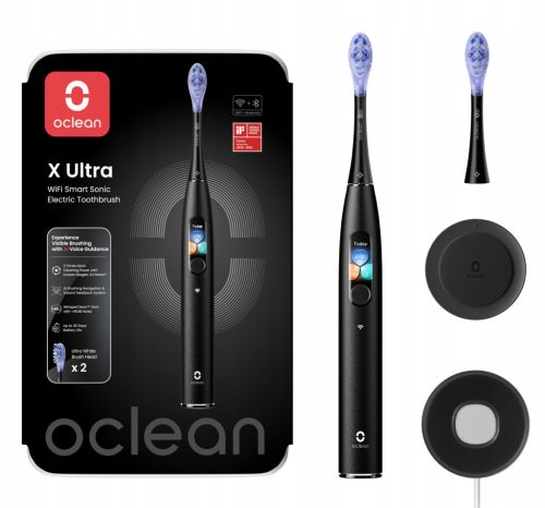  OCLEAN X Ultra sonic четка за зъби, черна, 2 накрайника, дръжка