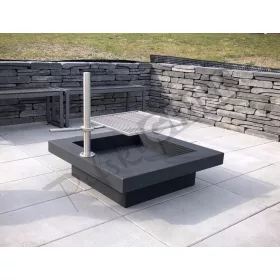    Скара от неръждаема стомана с горивна камера RECTAN 85 - модерна - на дърва