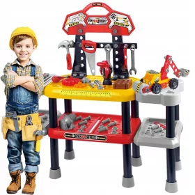   Работна маса за работилница Направи си сам + Инструменти 121 елемента + Автом
