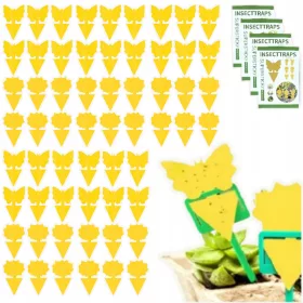    12x ЖЪЛТА СТЪКЛЕНА ПЕПЕРУДА Земни мухи Насекоми