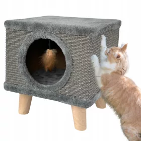    PETSTORY Легло за котка и куче с ДУПКА на КРАКАТА Къщичка за вграждане