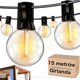    Гирлянд 1500 cm мрежа + 2× E27 LED КРУШКА С НАЖИМАТА жичка 1W за Edison Garland