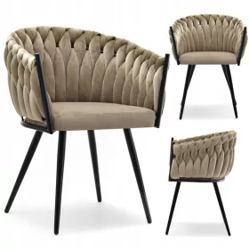    ВЕЛУРЕН ФЪТОЙЛ, ДЪРВЕНО С ДАМАСКА ROSA, БЕЖОВ, ЧЕРЕН