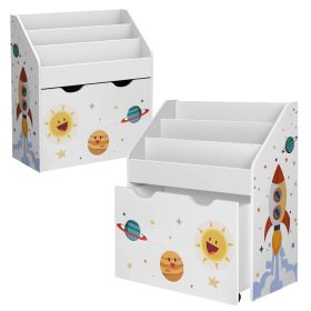    Етажерка Детски шкаф за играчки, книги с изтегляща се кутия Органайзер