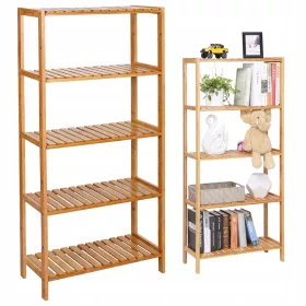    Рафт за баня Songmics, нюанси на кафяво, 26 x 60 x 130 см