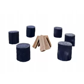    Цепеници за градински огън, комплект ГРАФИТ, 6 части, антрацит