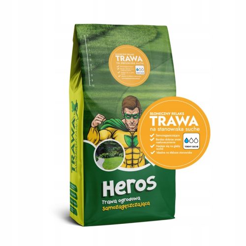  HEROS трева за сухи площи 1кг - красива морава - зелен килим -