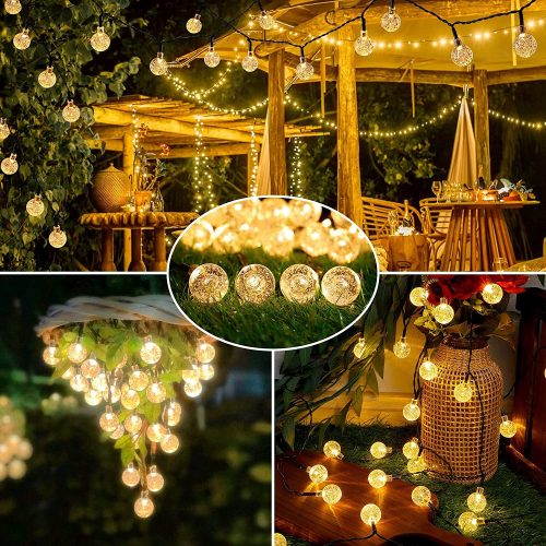  СОЛАРНИ ГРАДИНСКИ ЛАМПИ 9.5M GIRLAND, 50 LED ТОПЛИНИ, БЕЛИ
