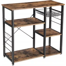    Допълнителен рафт кухненски шкаф островен лофт ретро рустик черен дъб