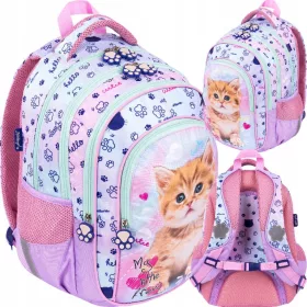   Ученическа раница за момичета Pastel Kitty с 4 отделения