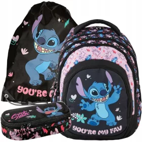    Ученическа раница с много отделения Lilo i Stitch Paso, многоцветна, 19 л + 2 други продукта