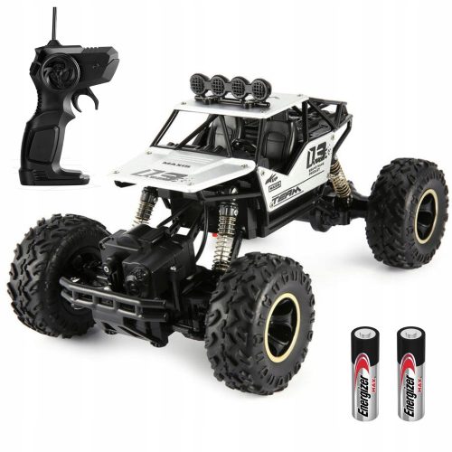  Голяма офроуд RC кола с дистанционно управление 4x4 Метално чудовище с дистанционно управление + алкална батерия AA (R6) 2 бр.