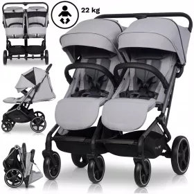    Количка за близнаци Easy Go Echo Cloudy Grey