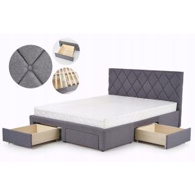    Тапицирано двойно легло Халмар Бетина 160х200 нюанса сиво