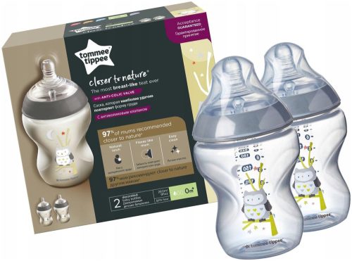  Tommee Tipee бухал шишета 2х260 мл
