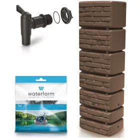    Резервоар за дъждовна вода 350 л 180 х 39 см кафяв