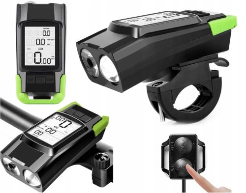  Мощна велосипедна предна LED лампа Предна USB ярка светлина Брояч Камбана