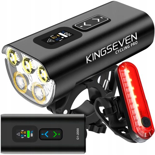  KINGSEVEN G1-2000 осветление за велосипед + задна светлина 2000 lm батерия