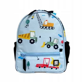    Синя раница за детска градина строителни машини