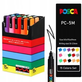    Маркер Posca PC-3M с боя за плакати, комплект 8 бр