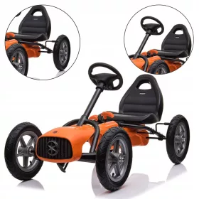    BABY MIX BUGGY GO KART С ПЕДАЛИ ГОЛЕМИ, ИЗДЪРЖЛИВИ ДО 50KG, ОРАНЖЕВИ