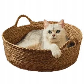    Легло за Котки и Кучета Плетена Кошница Възглавница