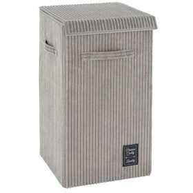    Стоящ кош за пране Wenko 63l, нюанси на сиво и сребристо