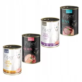    PIPER DOLINA NOTECI МОКРА ХРАНА ЗА КОТКИ ЗА КОТКИ МИКС ОТ ВКУСОТИ 12x400G