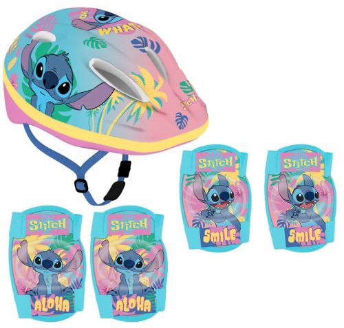 Детска велосипедна каска за тротинетка STITCH STICZ размер. М 52-56см + ПРОТЕКТОРИ ЗА ВЕЛОСИПЕДИ ДЕТСКИ КОЛЕНА, ЛАКТИ, LILO STITCH