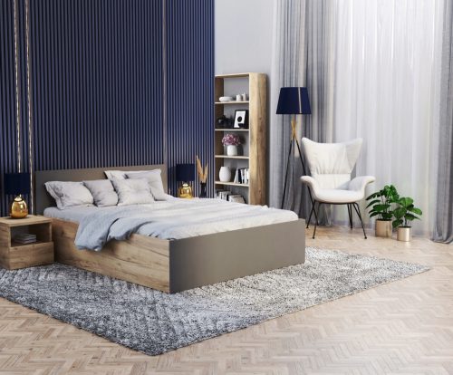  Двойно легло тип дърво AJKmeble Панама 180x200 нюанса на сивото