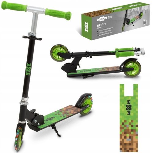  Kidwell WXM Skipo Game сгъваема тротинетка черно-зелена + ПЛИК ФОЛИО FB03G 240x350+50mm 1бр.