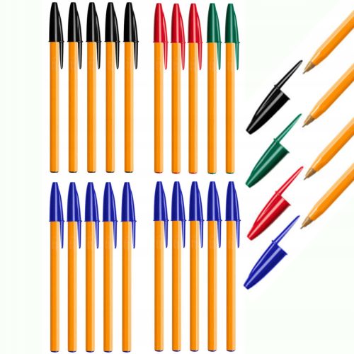  20 БР. X BIC ОРАНЖЕВА ОРИГИНАЛНА ФИНА ТОЧКА 0,8 ММ, 4 ЦВЯТА